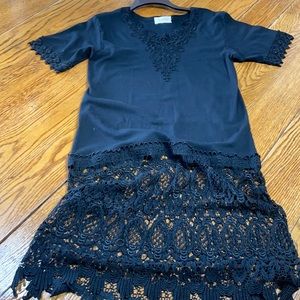 Secret Garden black crochet lace cover up.  Size Medium. Great condition.
